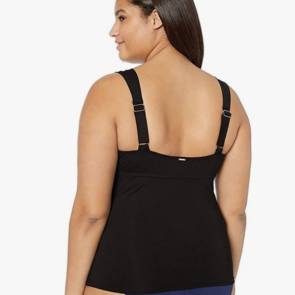 ANNE COLE Plus Size Twist-Front Underwire Tankini Top - Picture 2 of 2